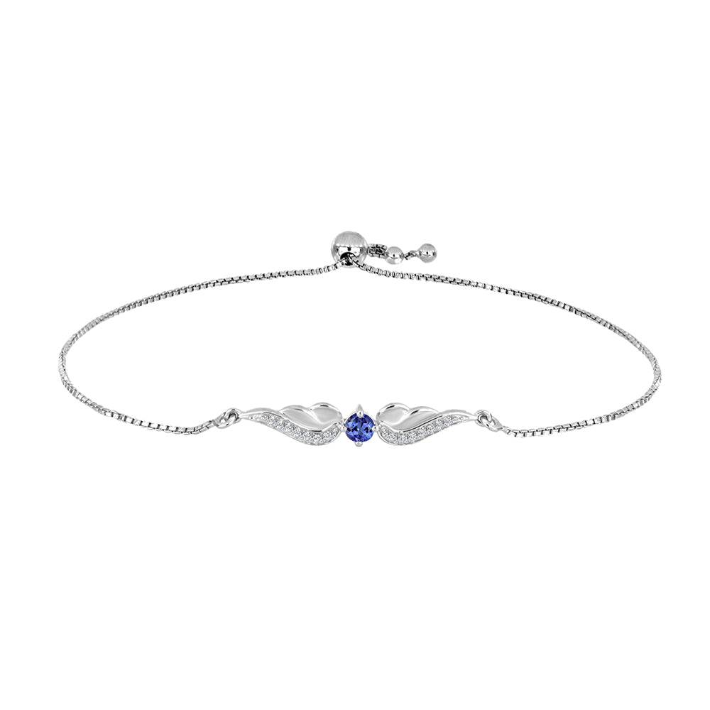 Pulsera de Plata con Tanzanita y Topacio Blanco 1 