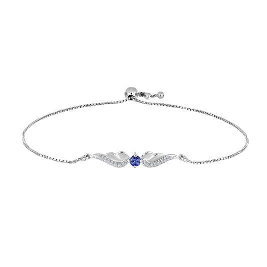 Pulsera de Plata con Tanzanita y Topacio Blanco