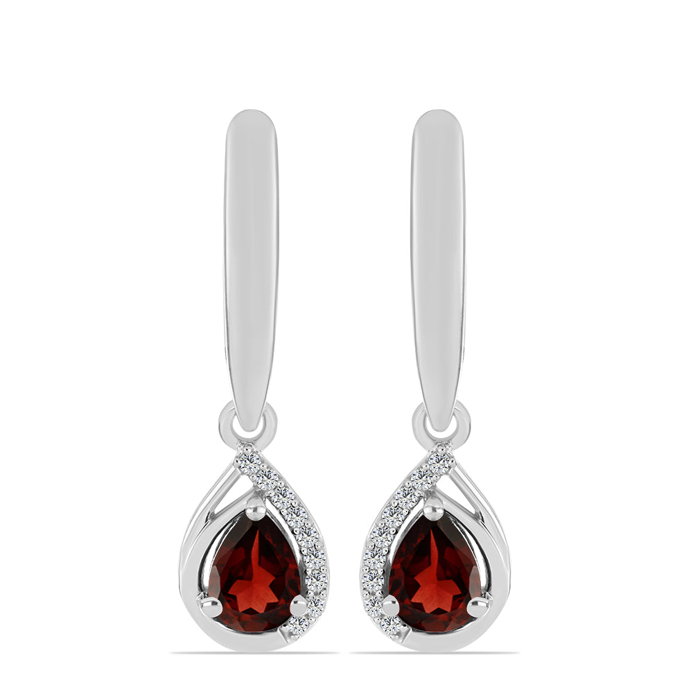 Pendientes de Plata con Granate Barton y Topacio Blanco 1 