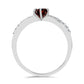 Anillo de Plata con Granate Barton y Topacio Blanco