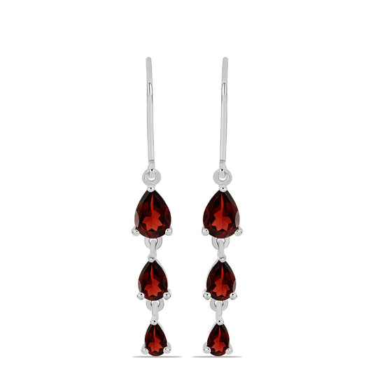 Pendientes de Plata con Granate Barton