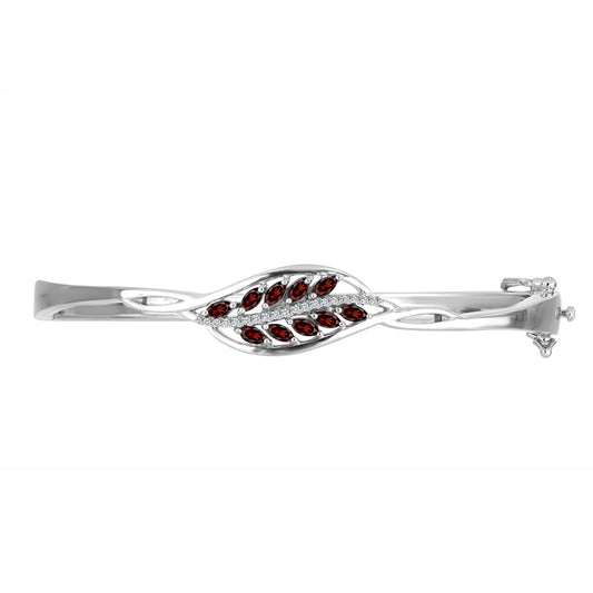 Pulsera de Plata con Granate Barton y Topacio Blanco