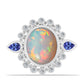 Anillo de Plata con Tanzanita y Ópalo Etíope de Lega Dembi