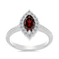 Anillo de Plata con Granate Barton y Topacio Blanco