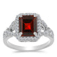 Anillo de Plata con Granate Barton y Topacio Blanco