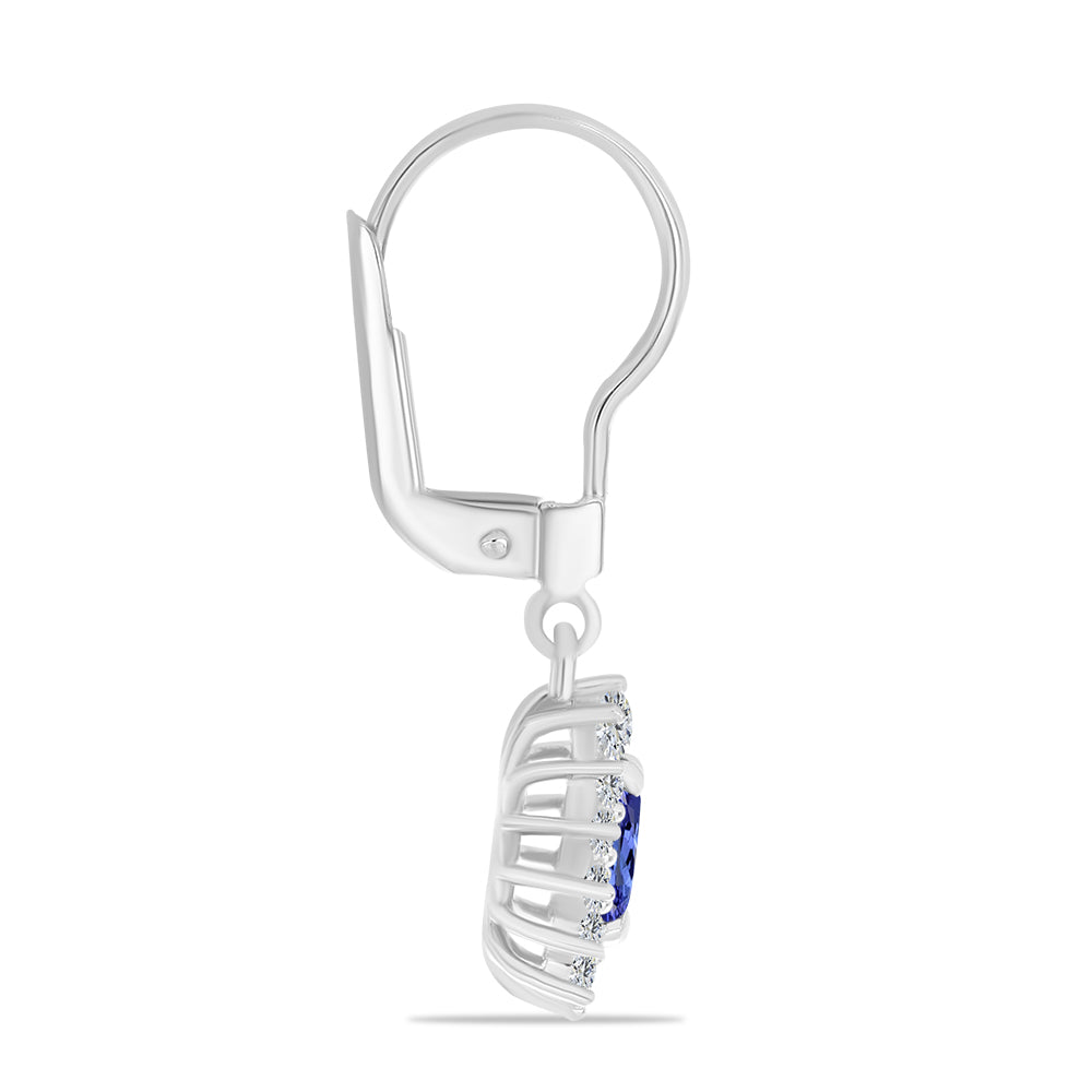 Pendientes de Plata con Tanzanita y Topacio Blanco 2 