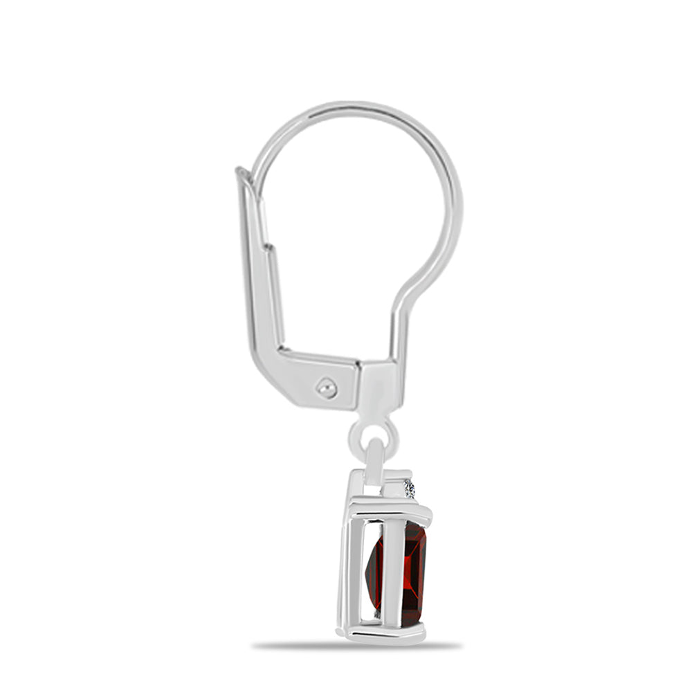 Pendientes de Plata con Granate Barton y Topacio Blanco 2 