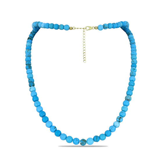 Collar de Plata Bañada en Oro con Turquesa Bella Durmiente