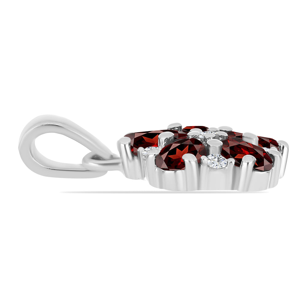 Colgante de Plata con Granate Barton y Topacio Blanco 2 