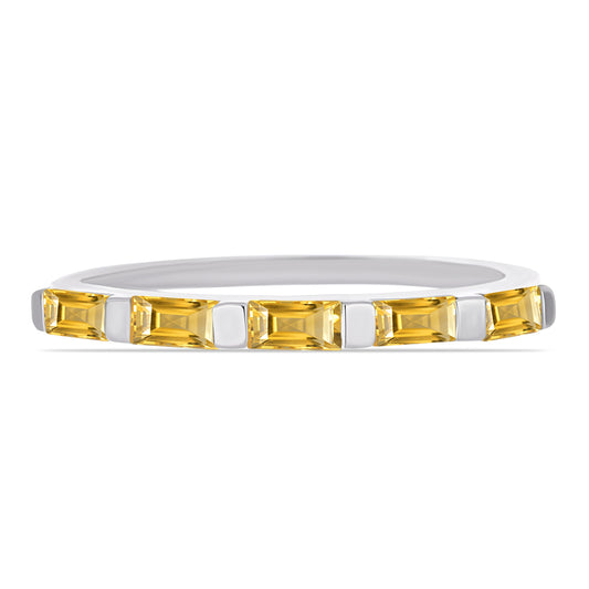 Anillo de Plata con Citrino de los Montes Urales