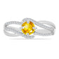Anillo de Plata con Citrino de los Montes Urales y Topacio Blanco