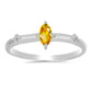 Anillo de Plata con Citrino de los Montes Urales y Topacio Blanco