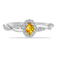 Anillo de Plata con Citrino de los Montes Urales y Topacio Blanco