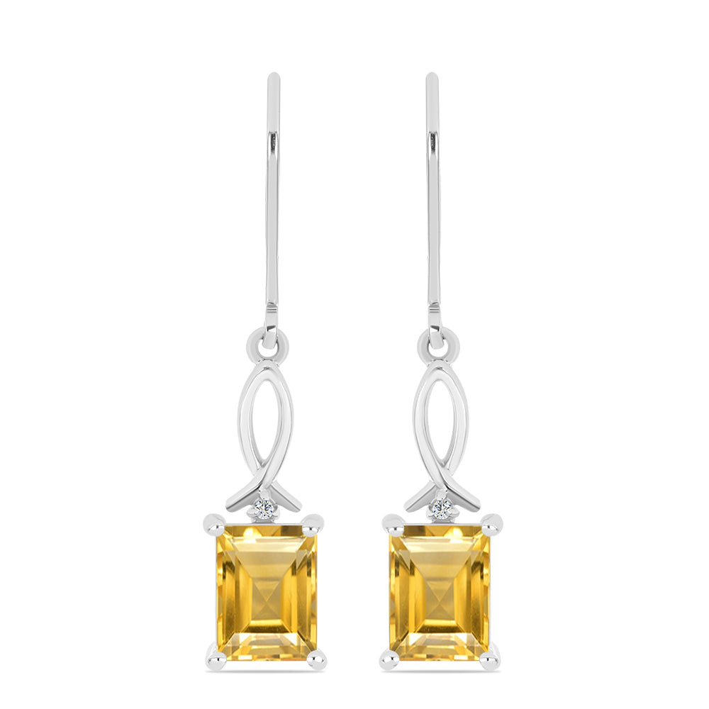 Pendientes de Plata con Citrino de los Montes Urales y Topacio Blanco 1 