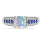 Anillo de Plata con Tanzanita y Ópalo Etíope de Lega Dembi