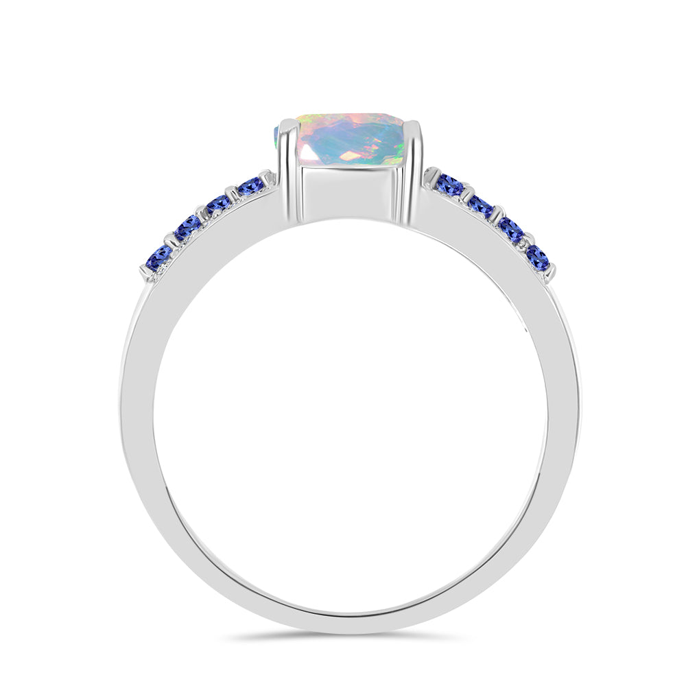 Anillo de Plata con Tanzanita y Ópalo Etíope de Lega Dembi 2 