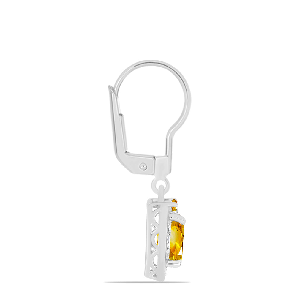 Pendientes de Plata con Citrino de los Montes Urales y Topacio Blanco 2 