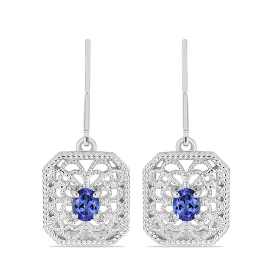 Pendientes de Plata con Tanzanita