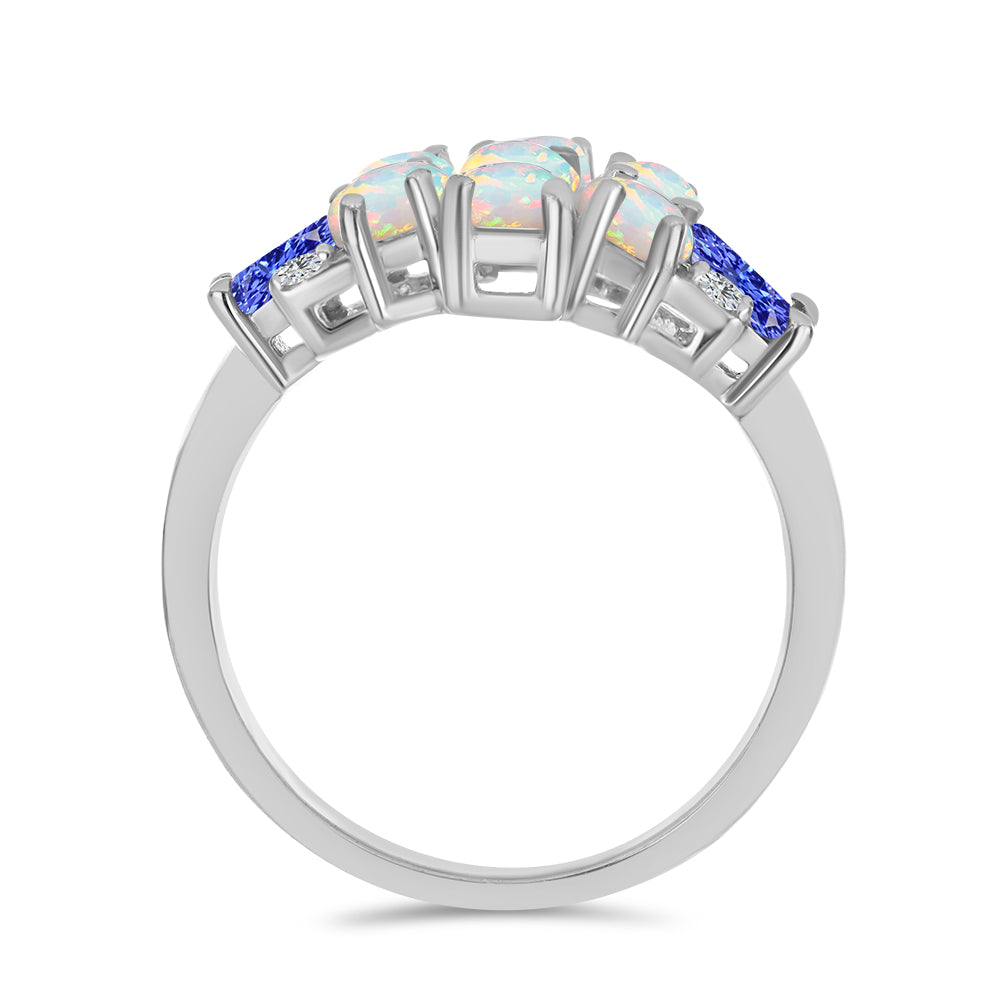 Anillo de Plata con Tanzanita y Ópalo Etíope de Lega Dembi 2 