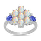 Anillo de Plata con Tanzanita y Ópalo Etíope de Lega Dembi