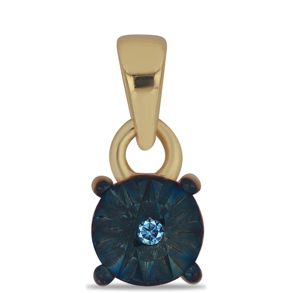 Colgante de Plata Bañada en Oro con Diamante Azul 1 