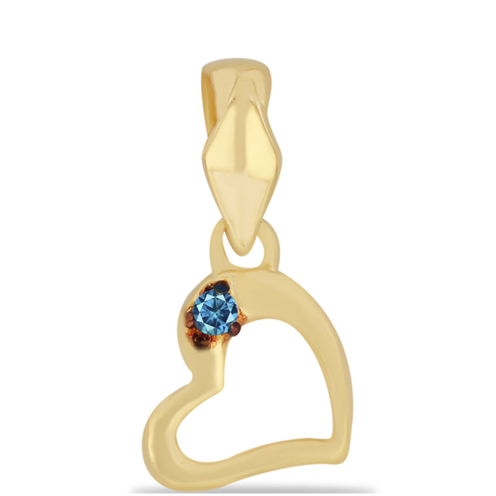 Colgante de Plata Bañada en Oro con Diamante Azul 1 