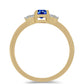 Anillo de Plata Bañada en Oro con Zafiro Azul Australiano y Topacio Blanco