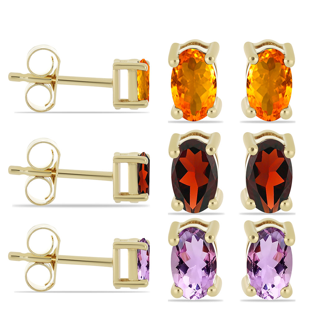 Conjunto de Plata Bañada en Oro con Granate Barton y Citrino de los Montes Urales ( Pendientes ) 1 