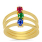 Conjunto de Plata Bañada en Oro con Rubí artificial y Esmeralda artificial ( Anillo )