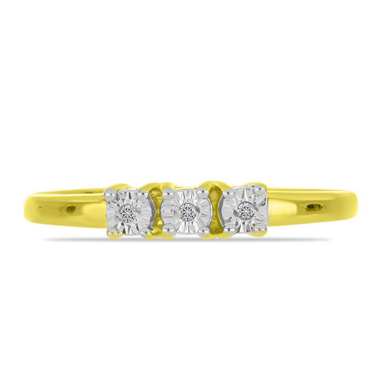 Anillo de Plata Bañada en Oro con Diamante blanco