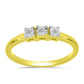 Anillo de Plata Bañada en Oro con Diamante blanco