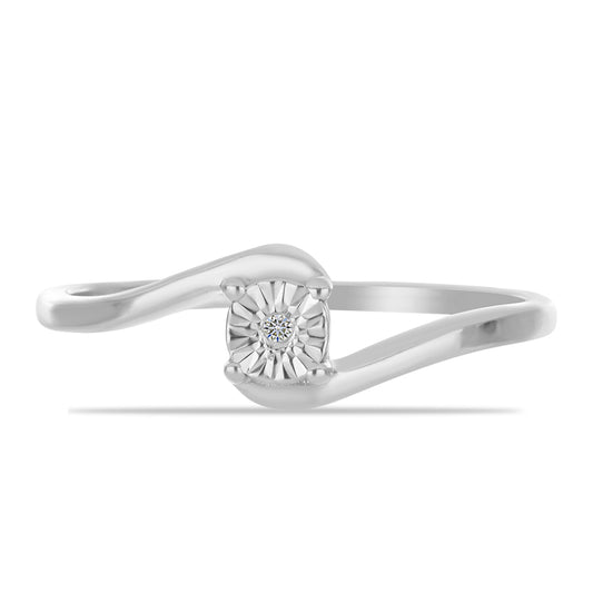 Anillo de Plata con Diamante blanco