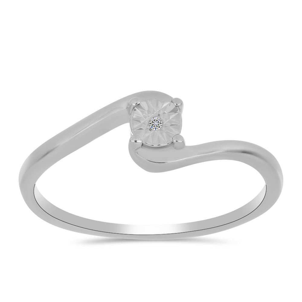 Anillo de Plata con Diamante blanco 3 