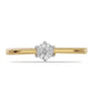 Anillo de Plata Bañada en Oro con Diamante blanco