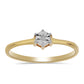 Anillo de Plata Bañada en Oro con Diamante blanco