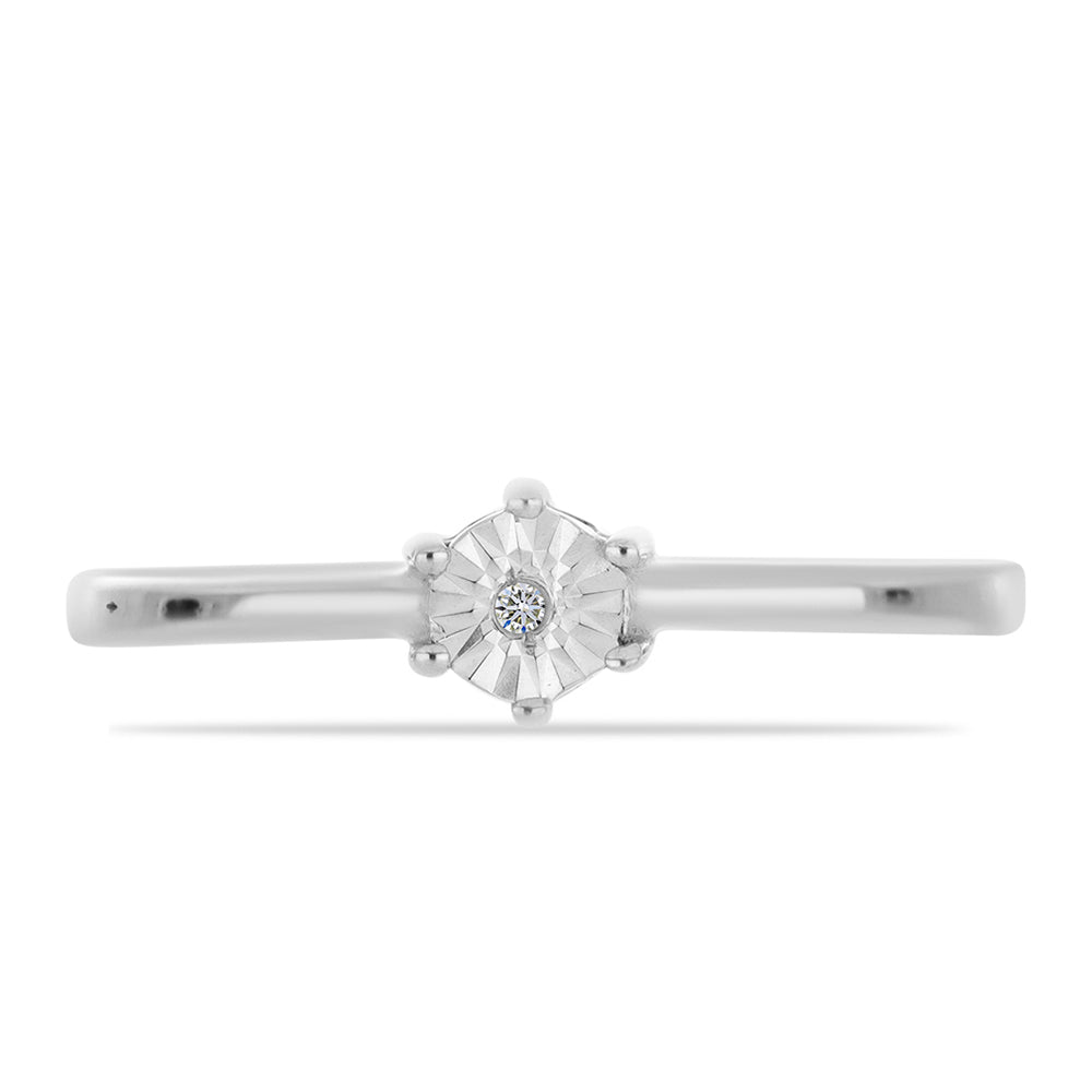 Anillo de Plata con Diamante blanco 1 