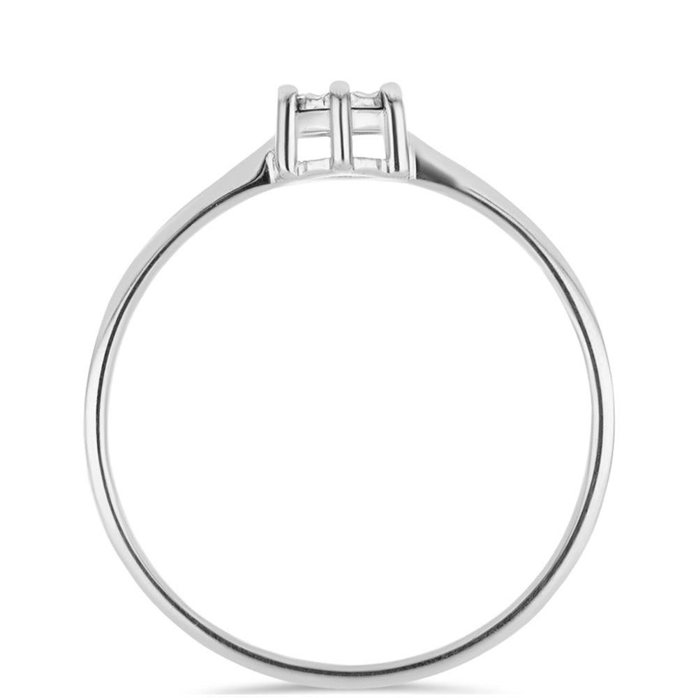 Anillo de Plata con Diamante blanco 2 