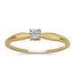Anillo de Plata Bañada en Oro con Diamante blanco