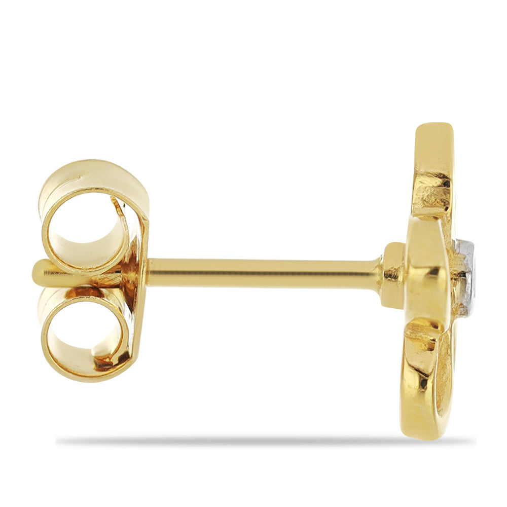 Pendientes de Plata Bañada en Oro con Diamante blanco 2 