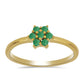 Anillo de Plata Bañada en Oro con Esmeralda de Brasil