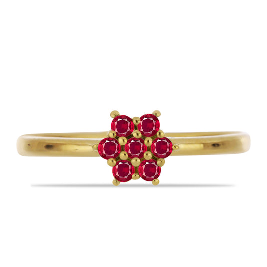 Anillo de Plata Bañada en Oro con Rubí de Madagascar