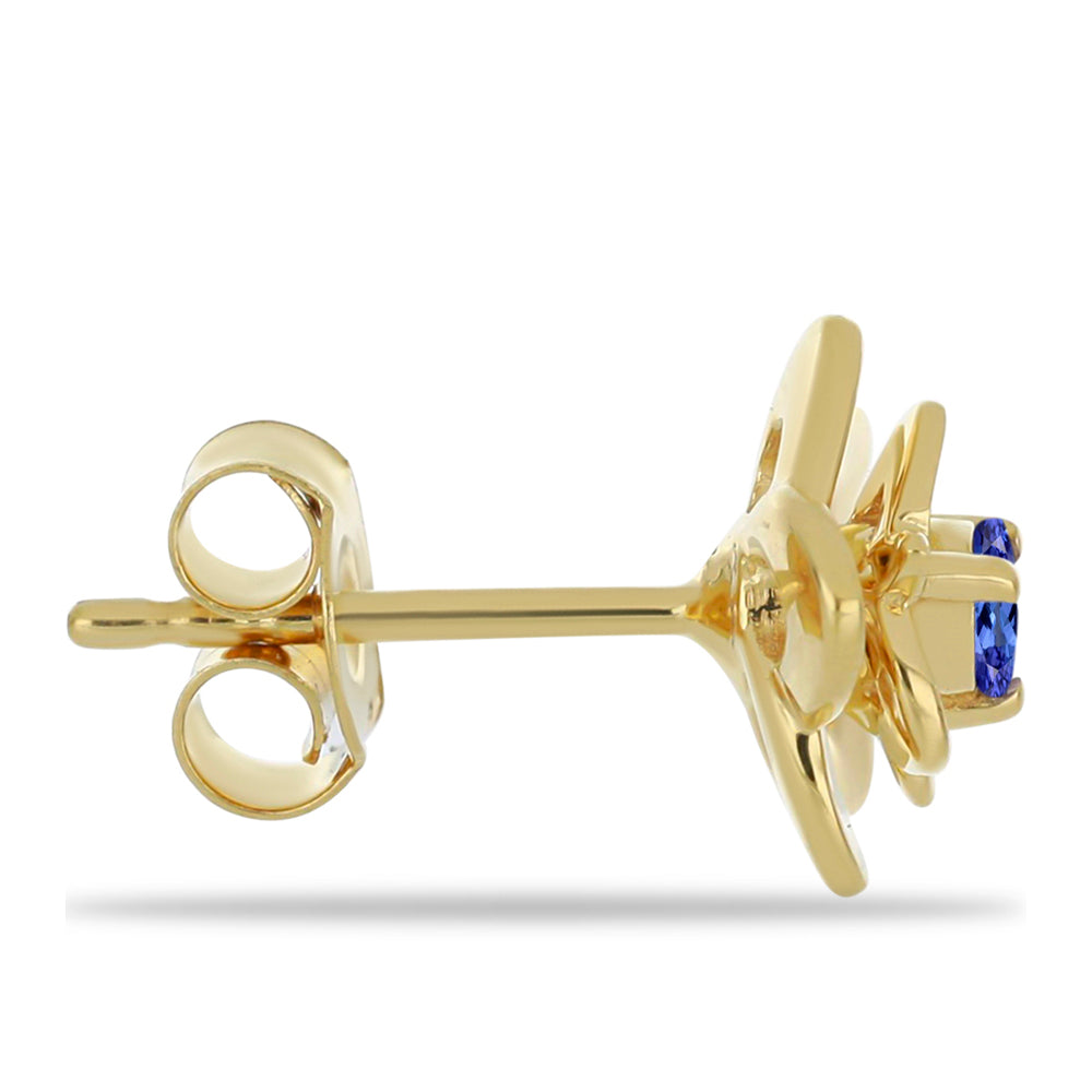 Pendientes de Plata Bañada en Oro con Tanzanita 2 