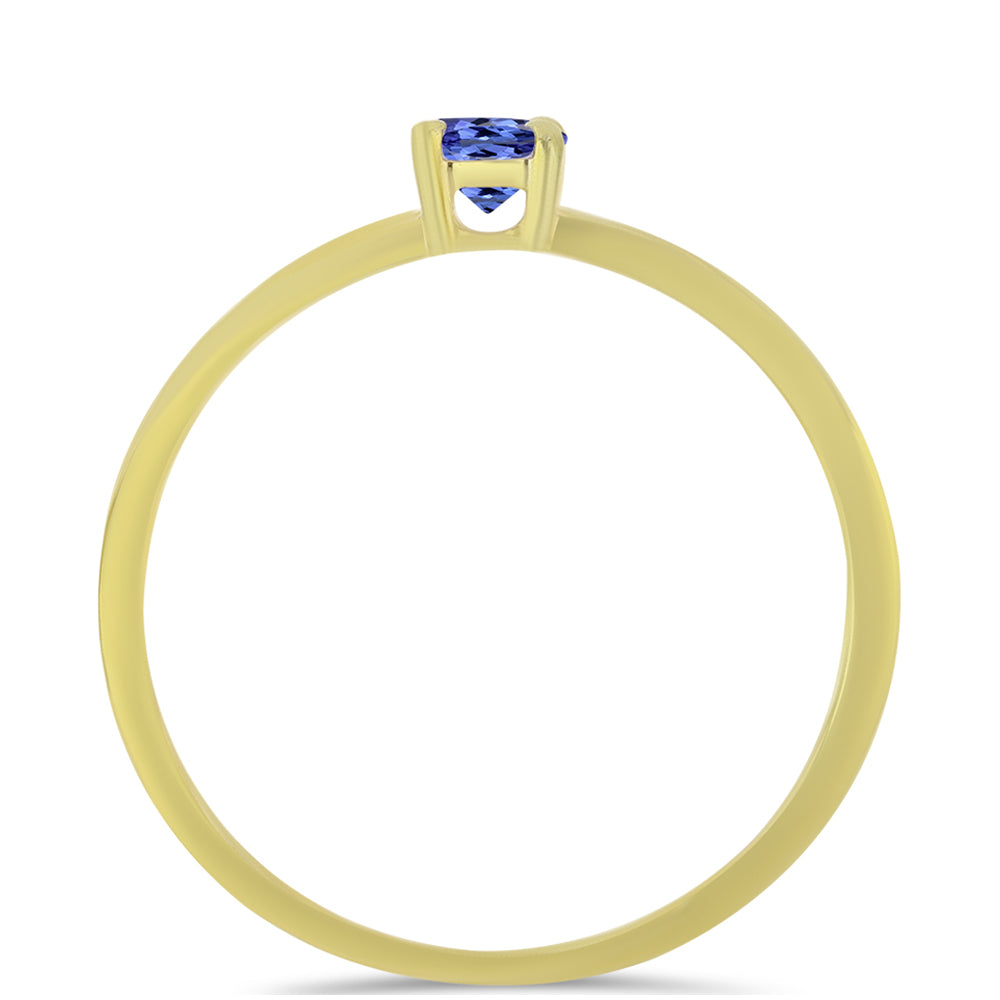 Anillo de Plata Bañada en Oro con Tanzanita 2 