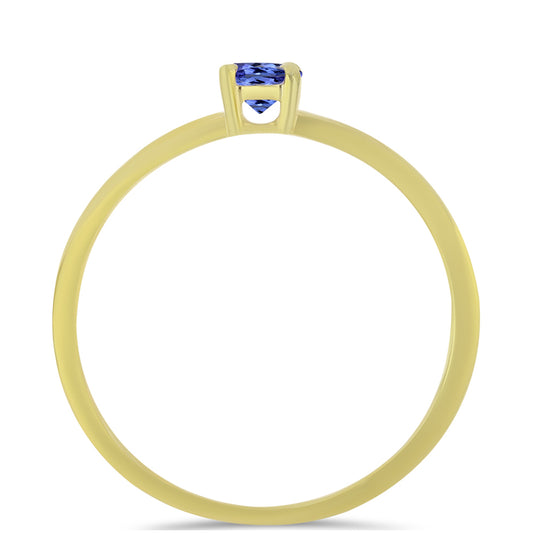 Anillo de Plata Bañada en Oro con Tanzanita