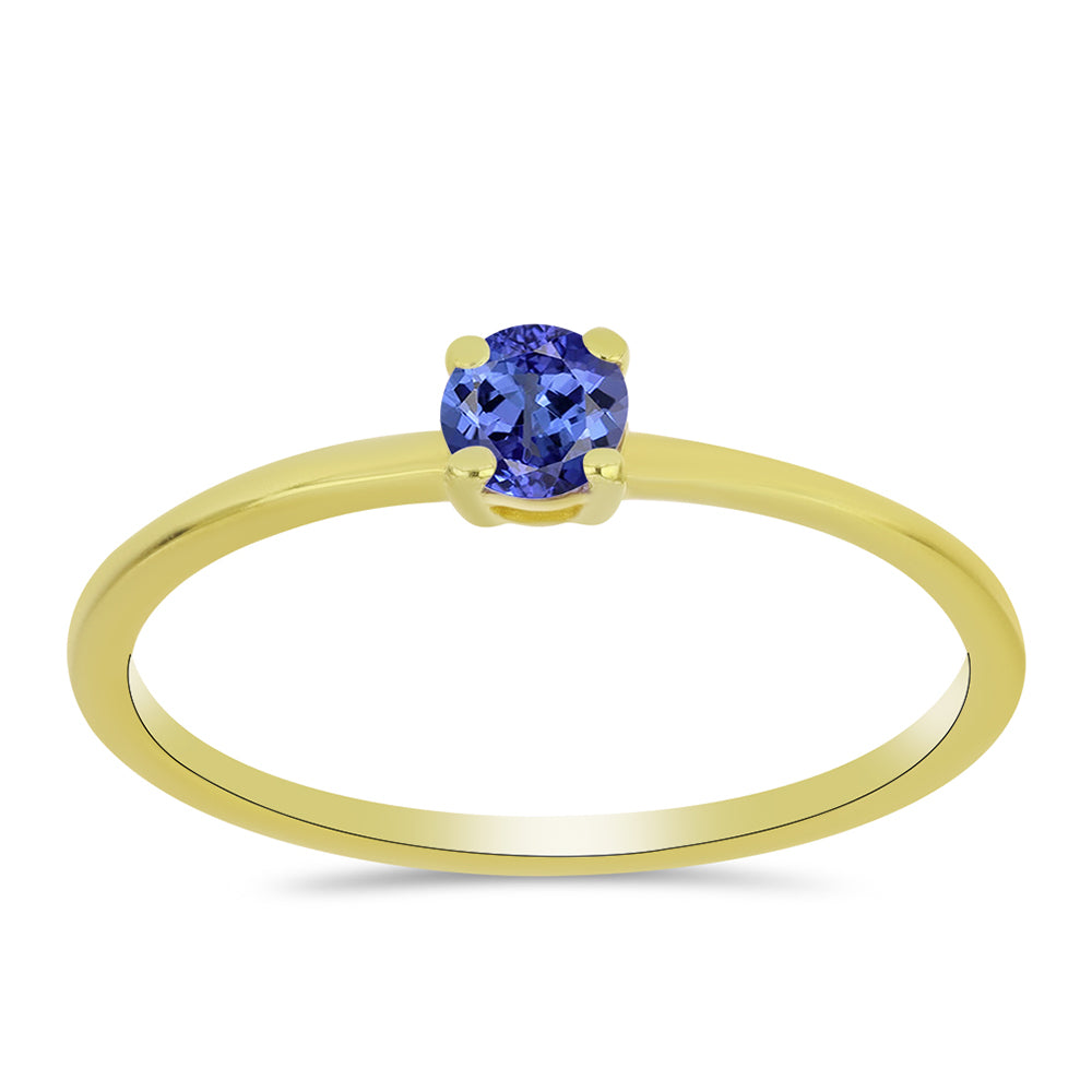 Anillo de Plata Bañada en Oro con Tanzanita 3 