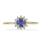 Anillo de Plata Bañada en Oro con Tanzanita y Zircón Blanco