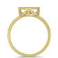 Anillo de Plata Bañada en Oro con Diamante blanco y Zircón Blanco