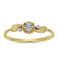 Anillo de Plata Bañada en Oro con Diamante blanco y Zircón Blanco