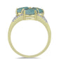 Anillo de Plata Bañada en Oro con Labradorita y Topacio Blanco