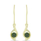 Pendientes de Plata Bañada en Oro con Diamante Verde